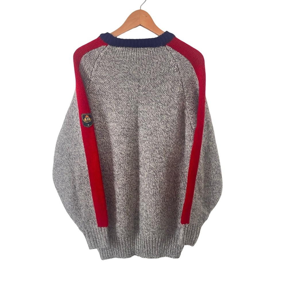 Cricketeer‎ Vintage Grey Fisherman Chunky Knit Wool Blend Sweater